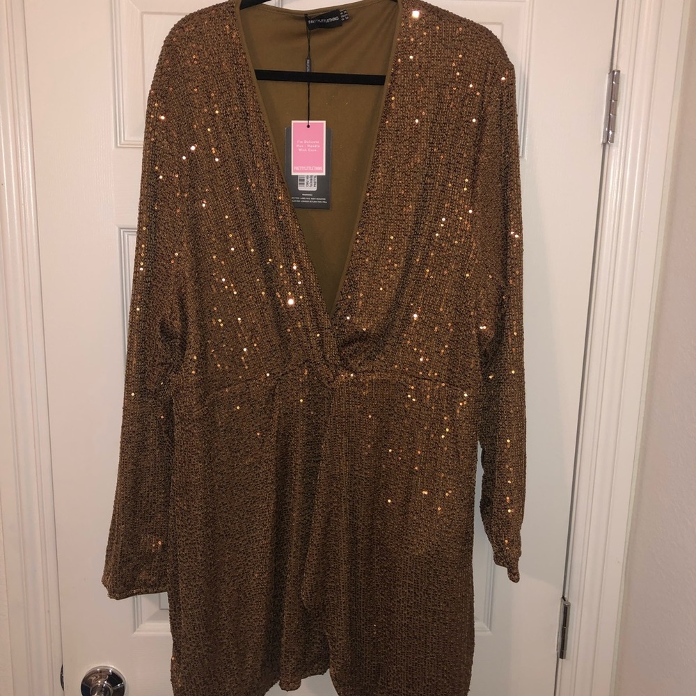 Brown sequins dress